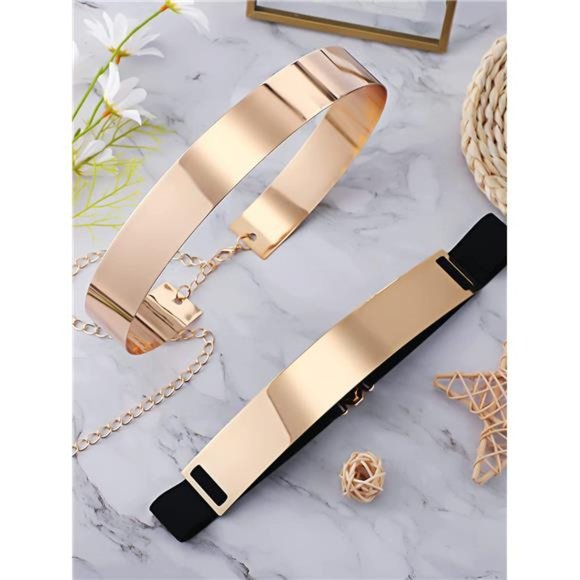 Accessories | Geyoga Gold Belts For Women 2 Pieces Metal  display picture 1